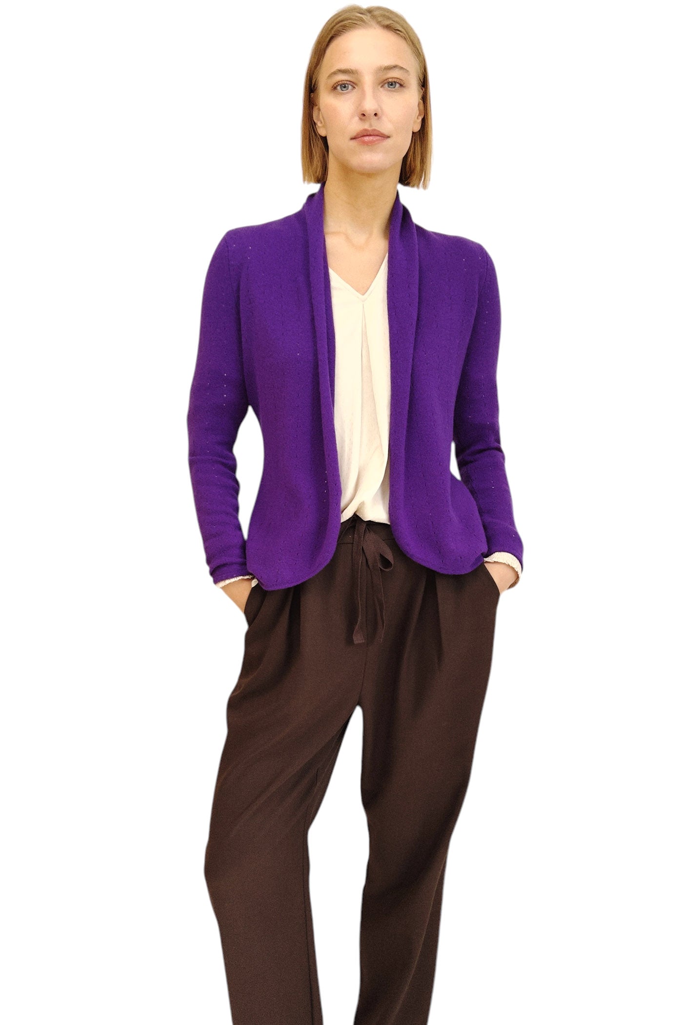 Lavender cashmere cardigan shop