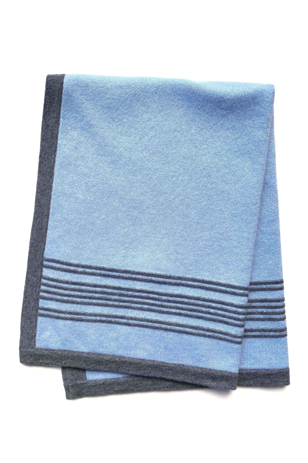 Cashmere baby blanket for boys in blue and grey