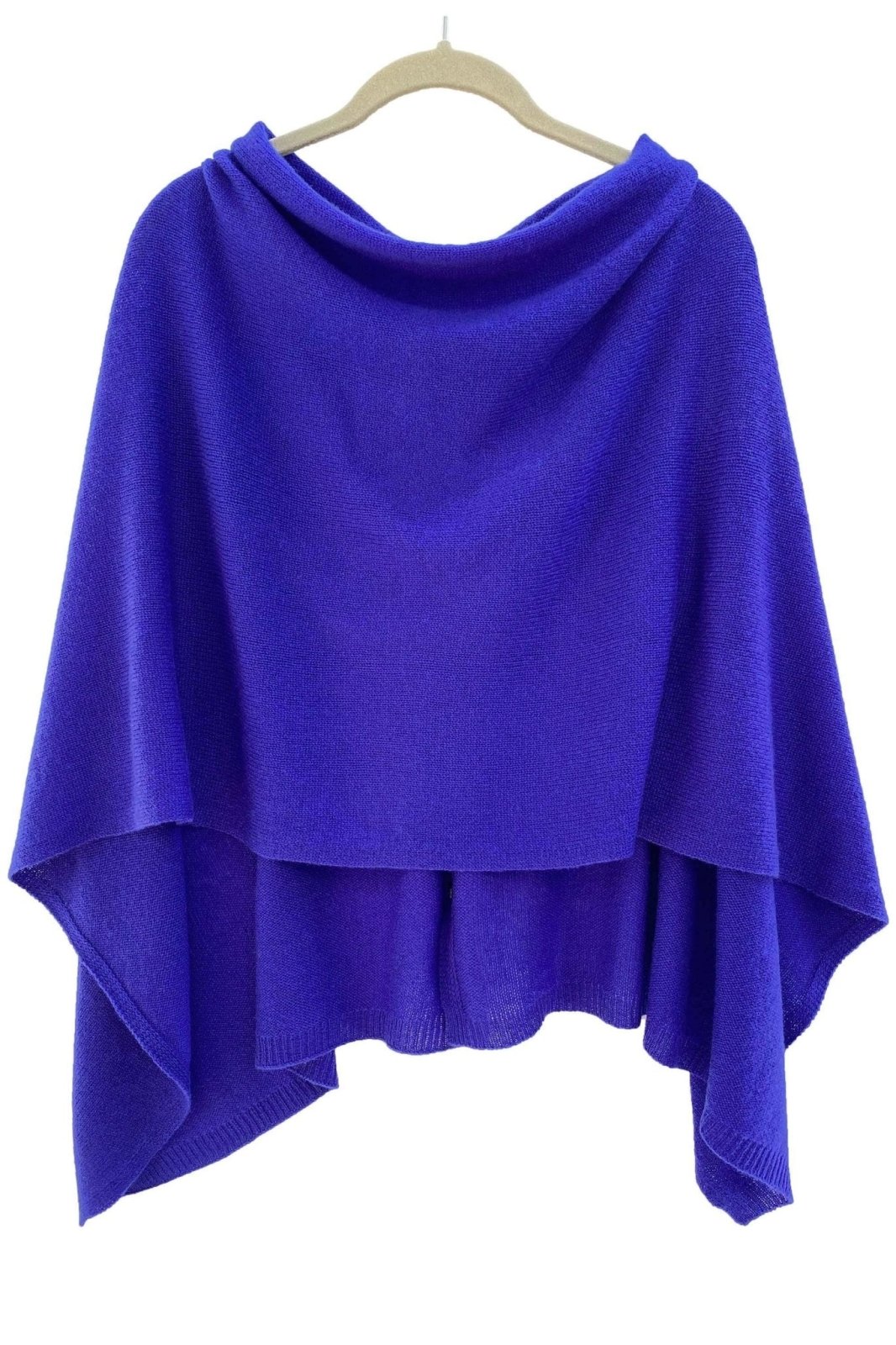 Indigo Plain cashmere poncho Multiway