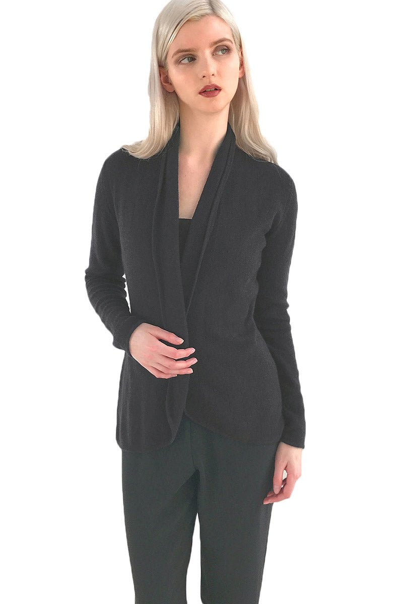 Black Cashmere Cardigan - Lacy