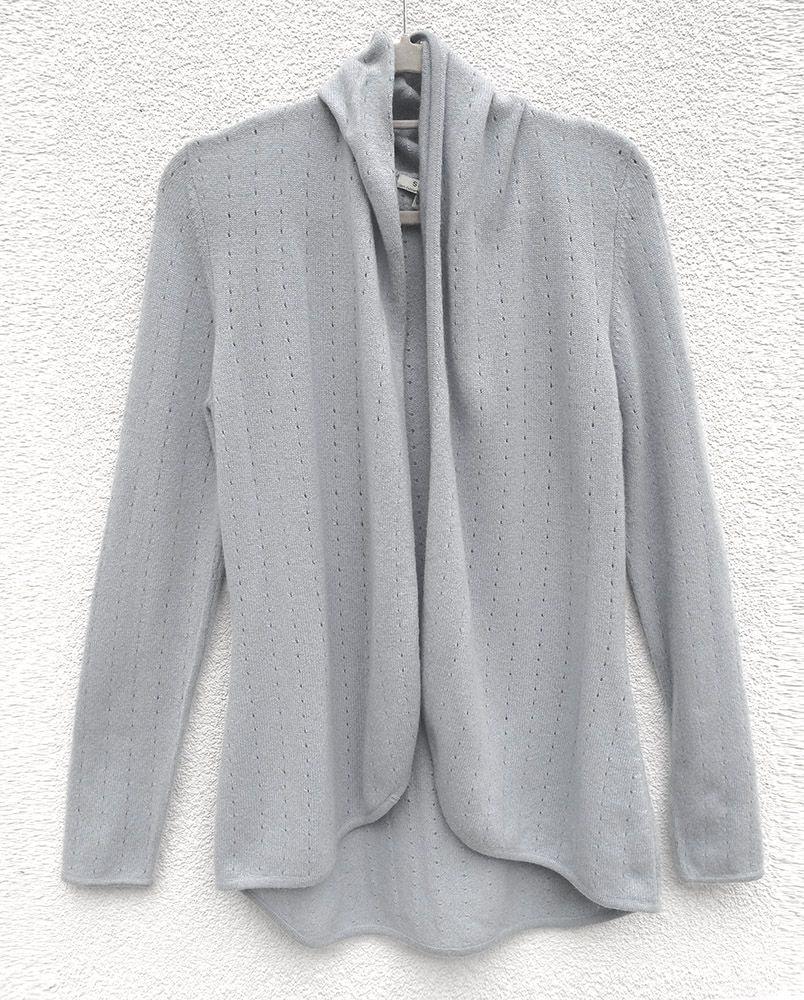 Lacy Cashmere cardigan in Pearl grey