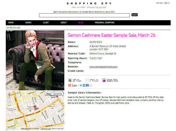 EASTER SAMPLE SALE at SEMON Cashmere