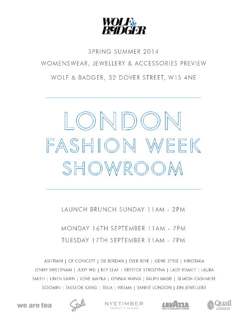 London Fashion Week showroom in MAYFAIR
