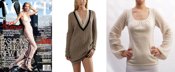Actress Uma Thurman purchased these SEMON Cashmere pieces.