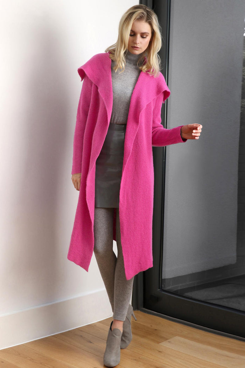 Cashmere coatigan in rose pink - SEMON Cashmere
