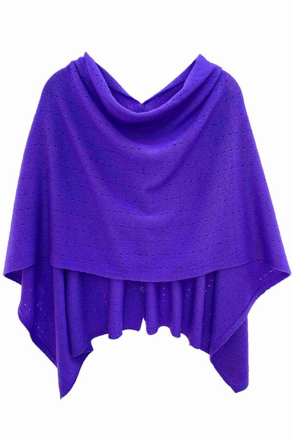 Purple cashmere poncho