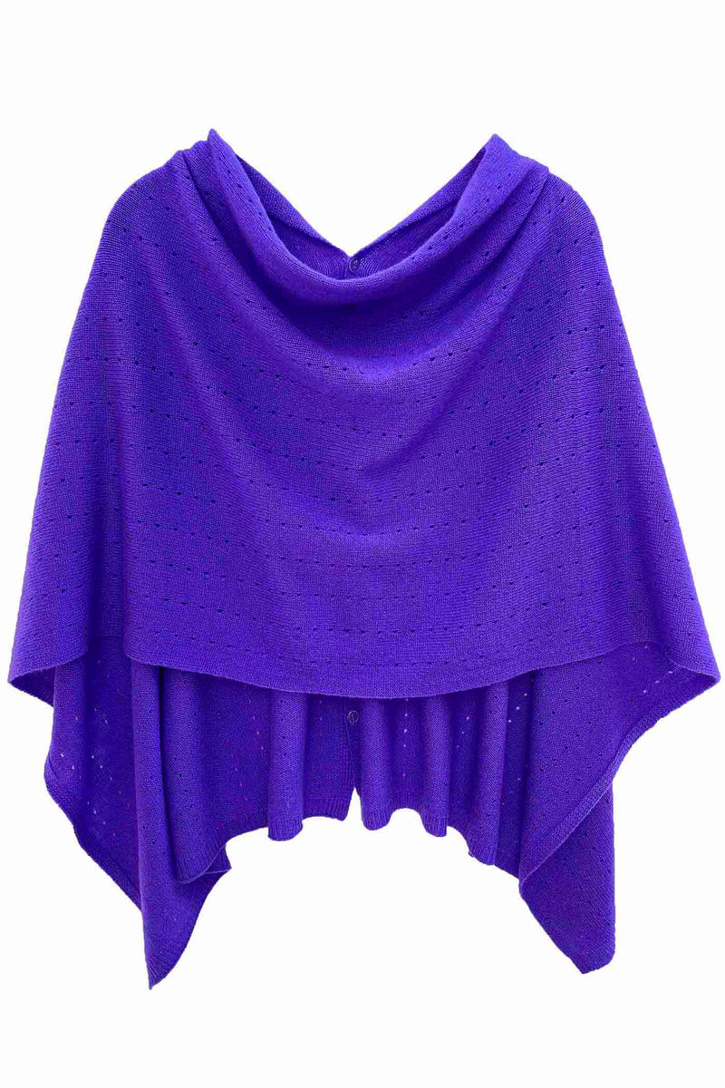 Purple cashmere poncho