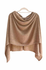 Camel cashmere poncho Multiway