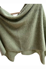 Light olive green cashmere poncho Multiway