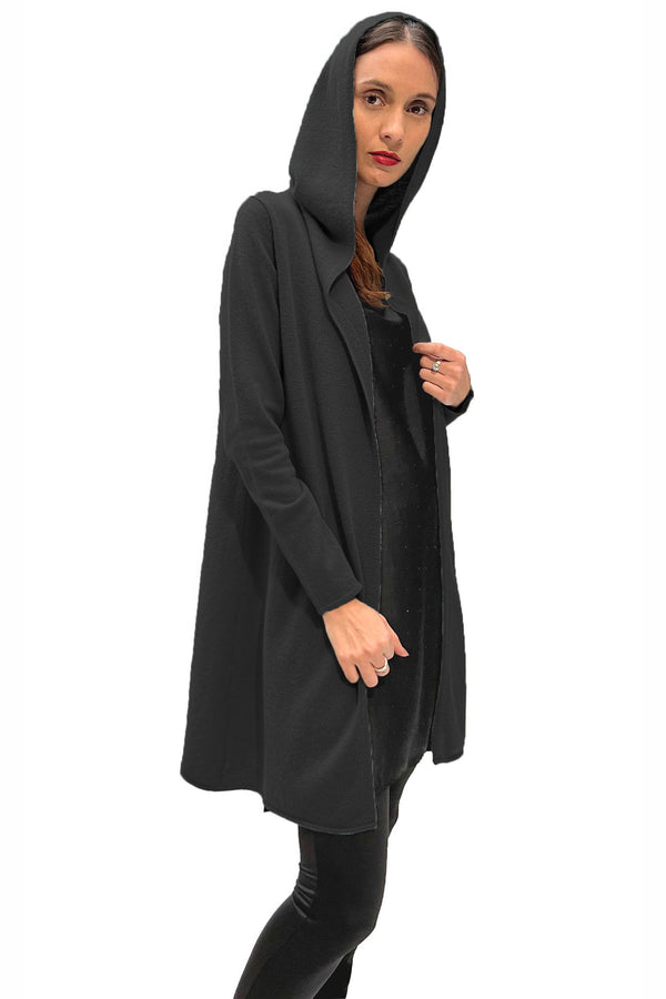 Long black cashmere cardigan shop