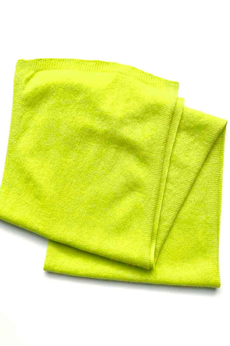 Cashmere scarf in neon yellow green