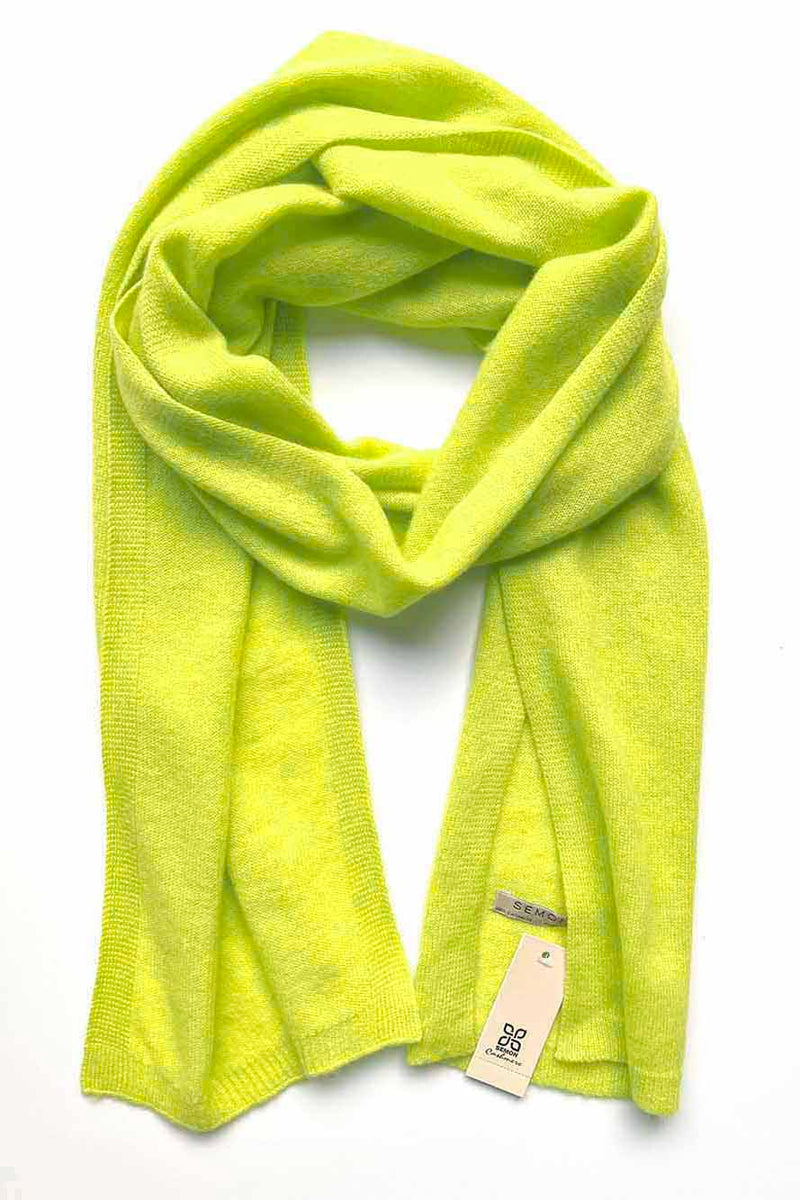 Cashmere scarf in neon yellow green