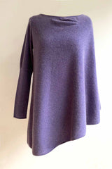 One sleeve Cashmere poncho in Heather - SEMON Cashmere