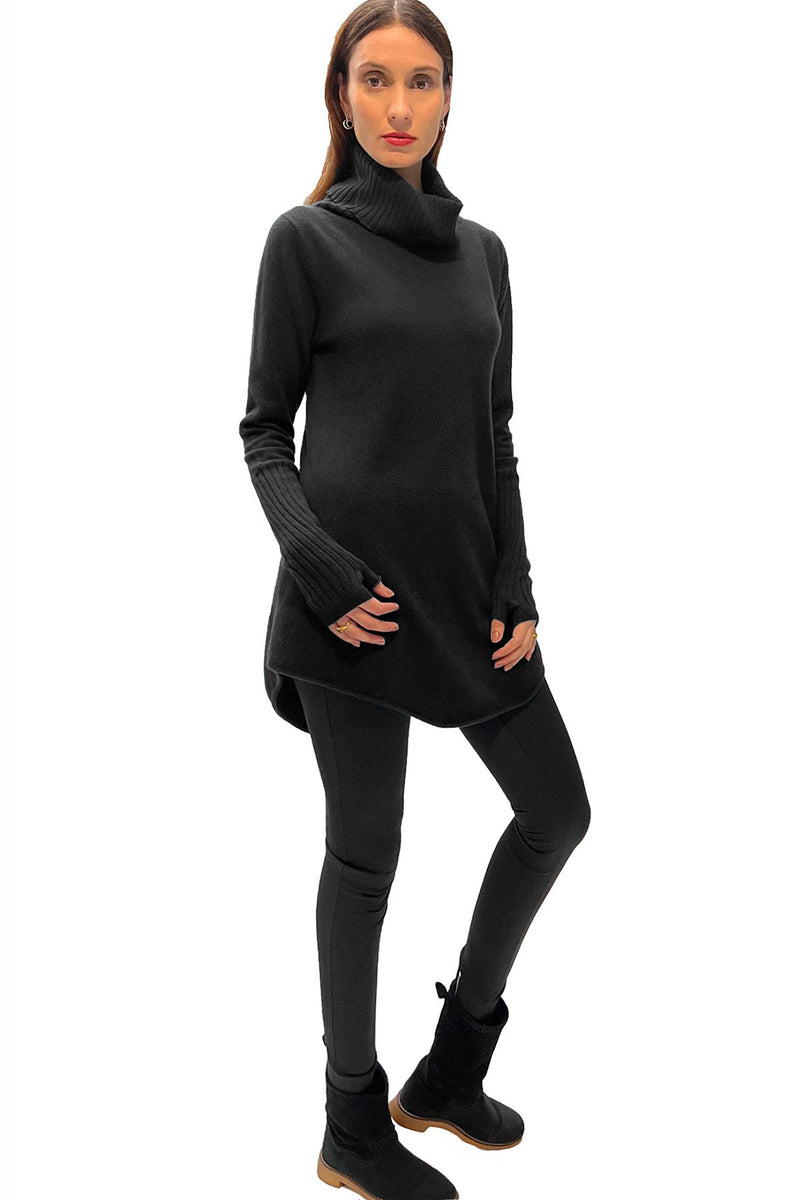 Black cashmere roll neck | SEMON Cashmere