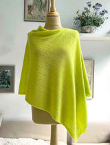 Neon yellow cashmere poncho