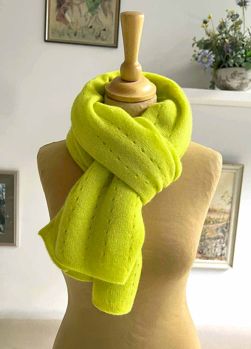 Neon yellow poncho scarf
