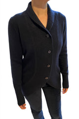 Chunky fitted cashmere cardigan with buttons - SEMON Cashmere
