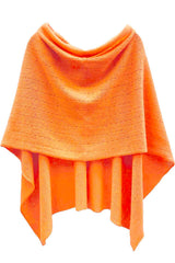 Orange cashmere poncho Multiway - SEMON Cashmere