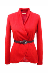 Red cashmere cardigan, red cashmere seater