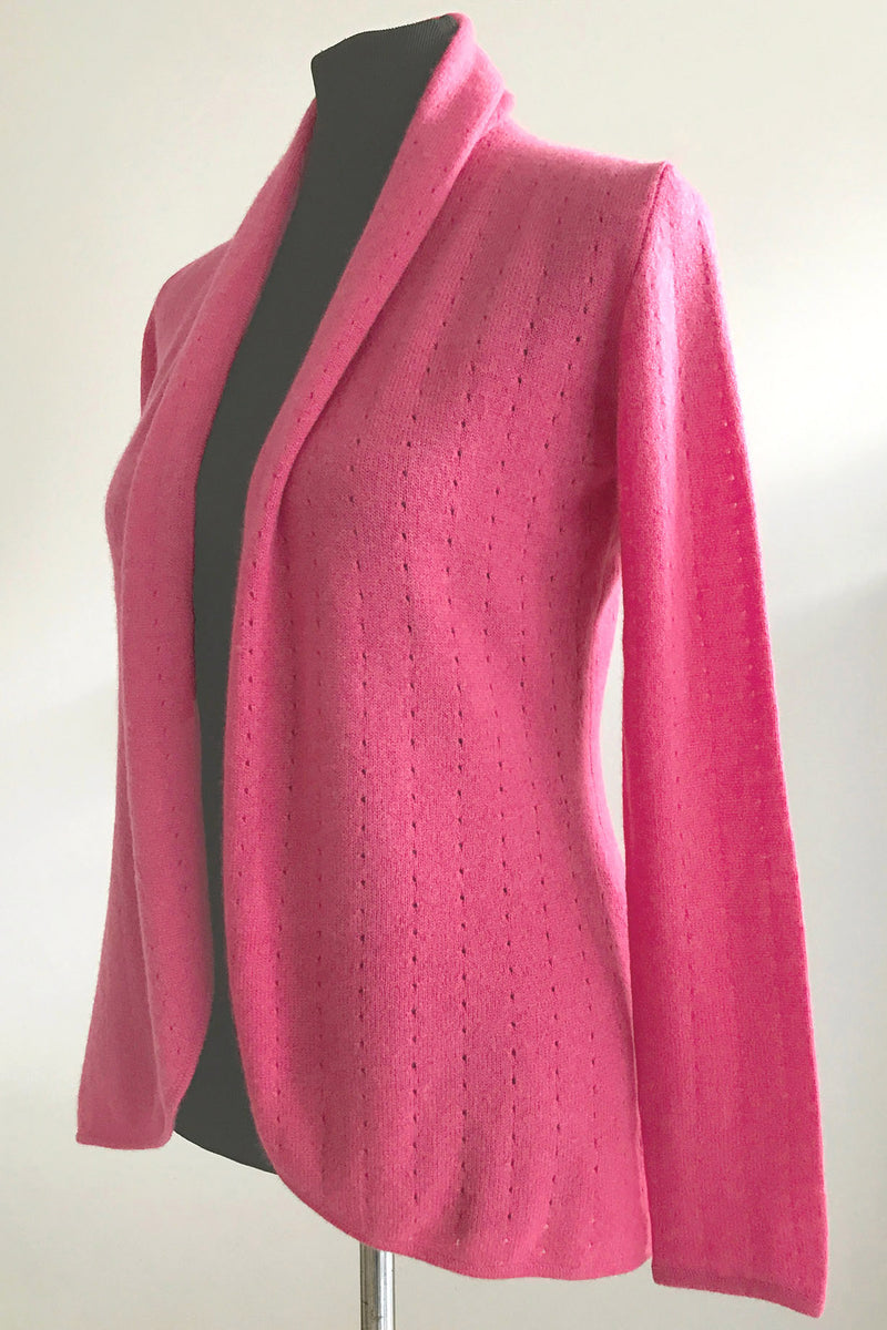 Rose pink Cashmere Cardigan - Lacy - SEMON Cashmere