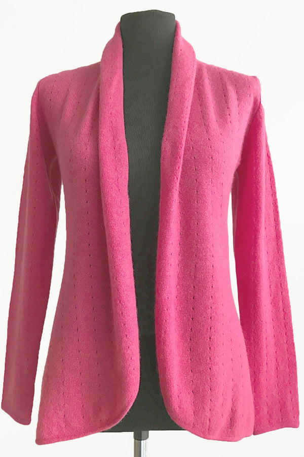 Lacy Cashmere cardigan in Rose pink - SEMON Cashmere