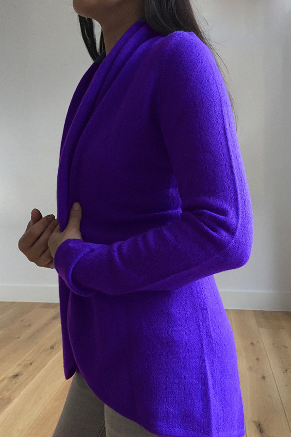 Violet purple womens luxury Cashmere cardigan jacket | SEMON Cashmere