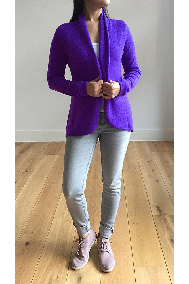 Violet purple womens luxury Cashmere cardigan jacket | SEMON Cashmere