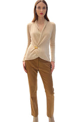 Beige Cashmere Cardigan front view | SEMON Cashmere