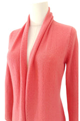 Coral pink cashmere cardigan