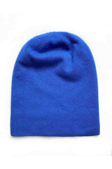 Royal blue 100% pure cashmere beanie hat
