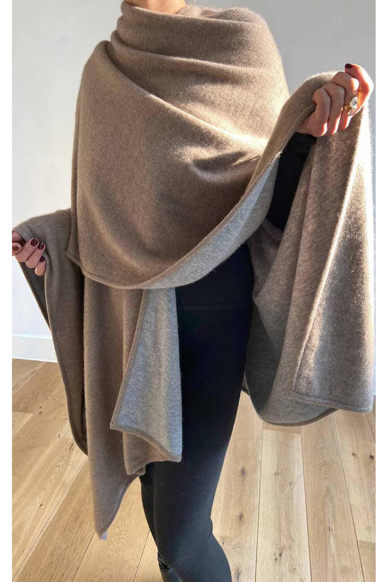 Cashmere reversible chunky wrap - SEMON Cashmere