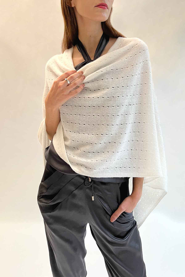 Winter white cashmere poncho sweater Small short Lightweight Lace Button Travel dressy shawl sweater cream evening wrap summer wedding gift sale SEMON