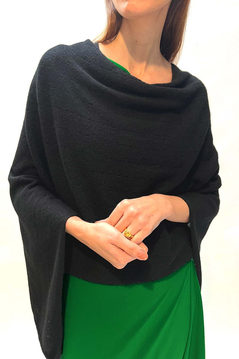 Black dressy poncho on sale
