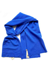 Cashmere hat and scarf set in royal blue