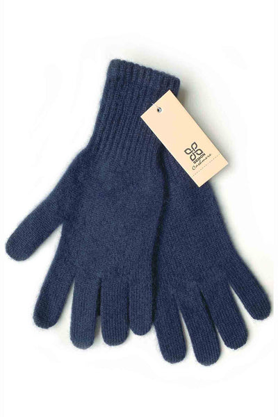 Navy cashmere gloves