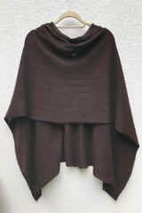 Chocolate brown Cashmere Poncho Multiway - SEMON Cashmere