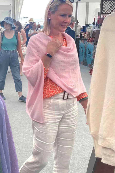 Pale pink cashmere poncho Multiway SEMON Cashmere