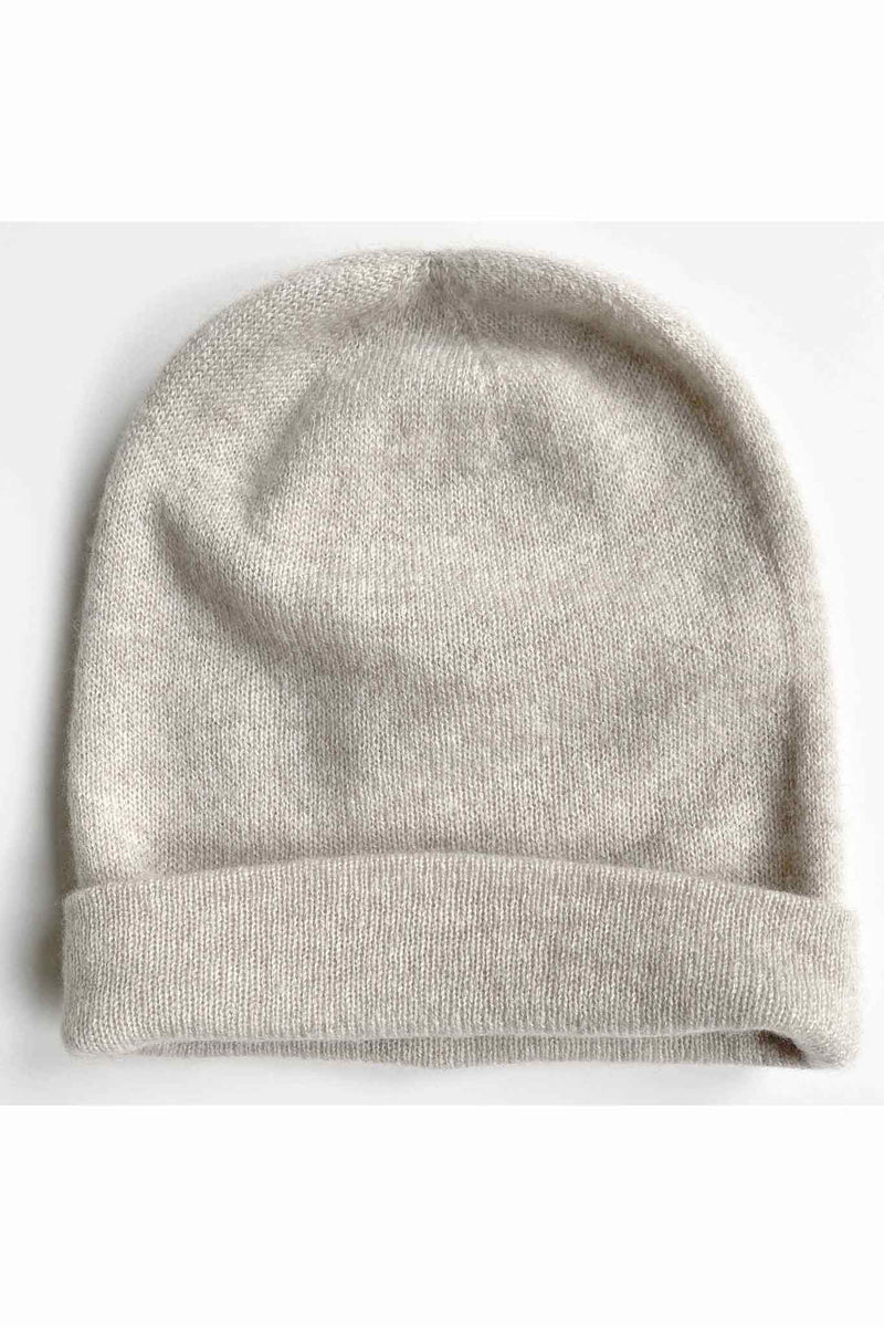 Oat cashmere beanie hat for women | SEMON Cashmere