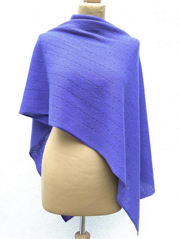 Blue purple Lacy Multiway cashmere poncho - SEMON Cashmere