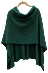 Bottle green Lacy Multiway cashmere poncho - SEMON Cashmere