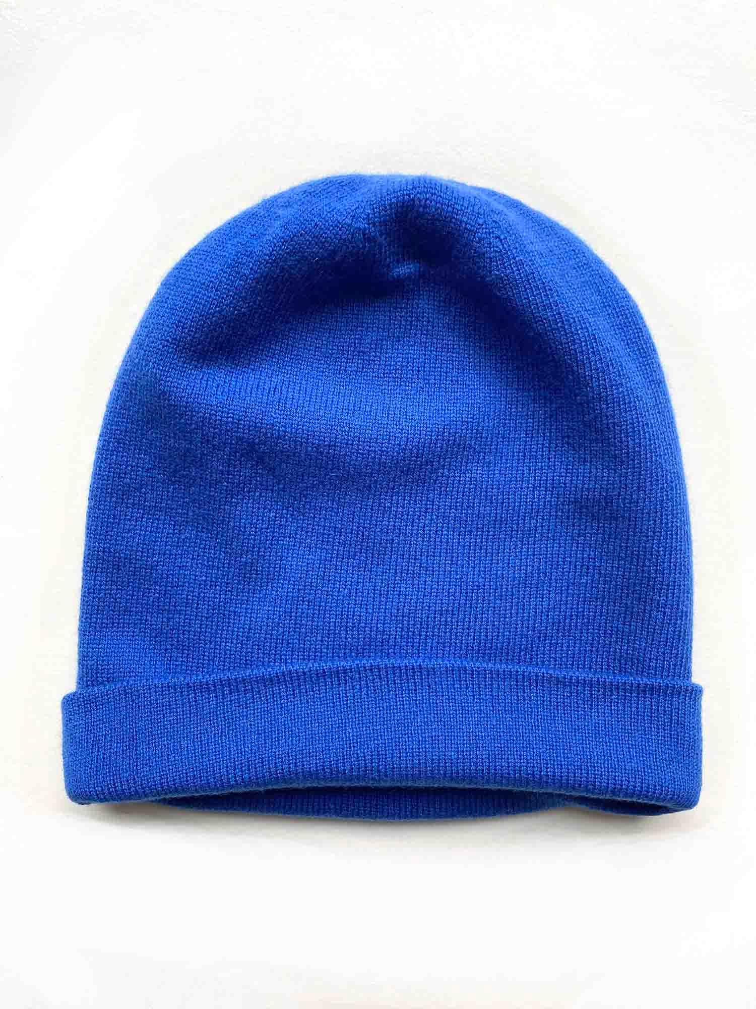 Bundle offer for cashmere hat and scarf in Royal blue - SEMON Cashmere