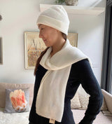 Bundle offer for women's cashmere hat, scarf and gloves in white - SEMON Cashmere