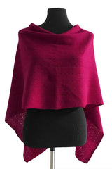 Cherry red Lacy Multiway cashmere poncho - SEMON Cashmere