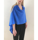 Cornflower blue Lacy Multiway cashmere poncho - SEMON Cashmere