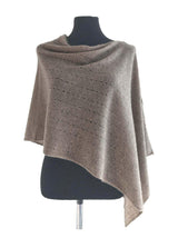 Dark beige Lacy Multiway cashmere poncho - SEMON Cashmere