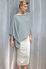 Duck egg Lacy Multiway cashmere poncho - SEMON Cashmere