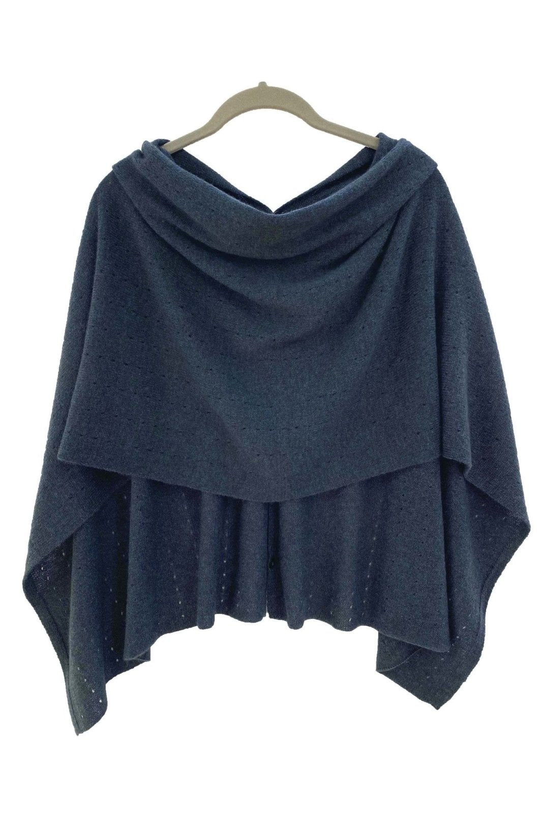 Ink navy Lacy Multiway cashmere poncho - SEMON Cashmere