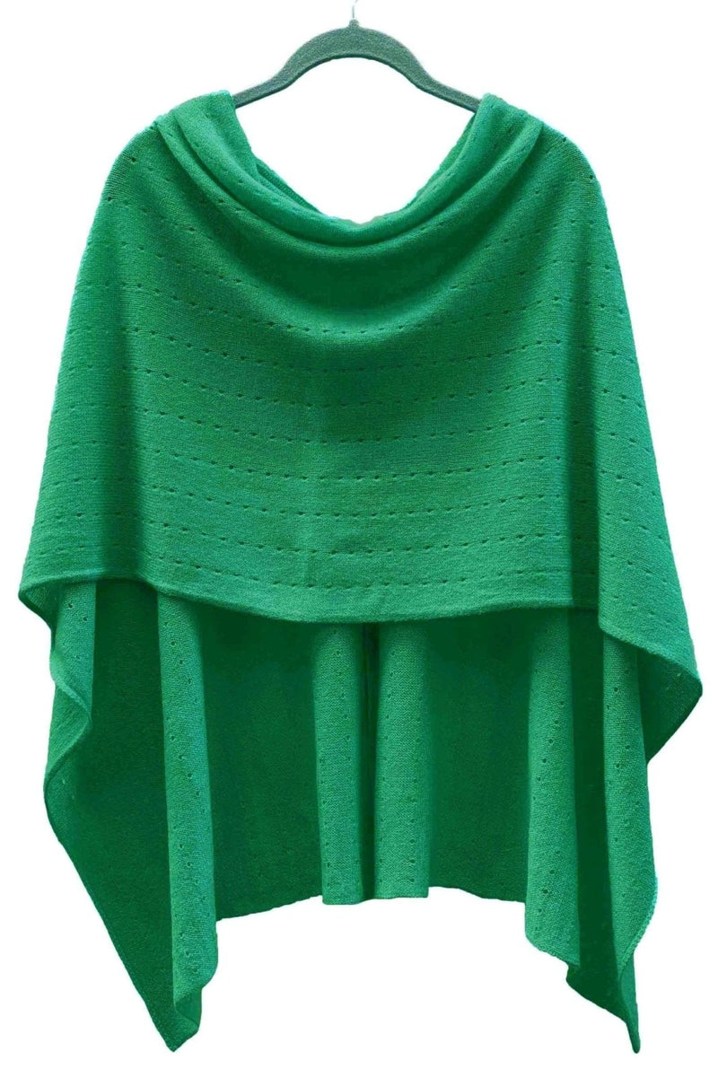 Jade green Lacy Multiway cashmere poncho - SEMON Cashmere