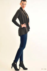 Lacy Cashmere cardigan in Charcoal grey - SEMON Cashmere