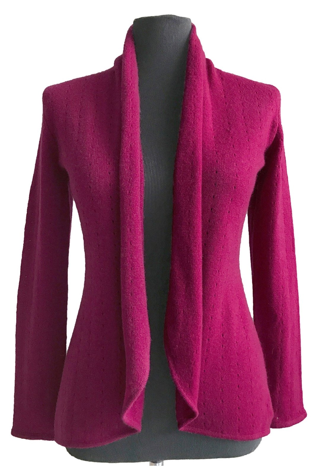 Lacy Cashmere cardigan in Cherry pink - SEMON Cashmere
